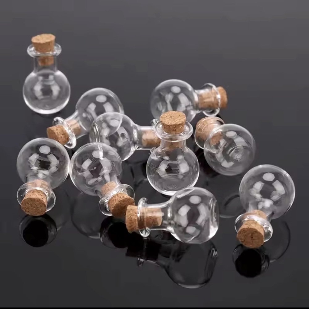 10pcs - Mini Glass Bottles with Cork Stoppers